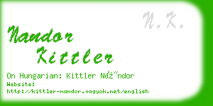 nandor kittler business card